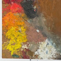 Rare Twin Pair Of Authentic Vintage Used Artist Paint Palettes, Decorative