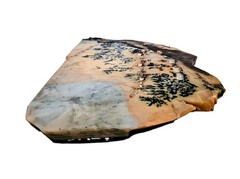 Vtg Painting Wagon Train on Dendritic Agate Frontier Western Pioneer D Lanham A+