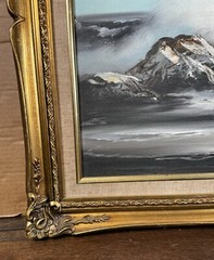 Framed Signed Original Art Senic Beach Scene 25 X 21 Inches