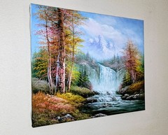 Autumn Scene Oil Painting Signed by K. Wallis