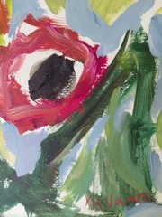 MONA VIVAR 14×11 Abstract Expressionism Painting – Contemporary Floral Art