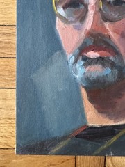 Vintage Portrait Acrylic Board Portrait Man Glasses 9 x 12 Peter Feldman