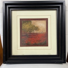 Farmhouse Landscape Art Jill Schultz McGannon Papveri Vista Red Poppy Tuscan
