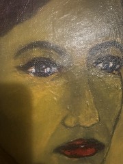 PICASSO MATISSE STYLED ORIGINAL PORTRAIT LADY ERNST MCARTY CIRCA 1989 SGND FRMD