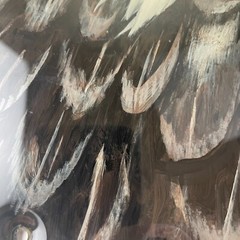 American Bald Eagle Portrait Painting Original Art Allen Herres Saw Blade 18″