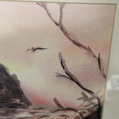 Framed Watercolor Print Signed Cannon Beach Haystack Rock OR Vtg 1997 Framed