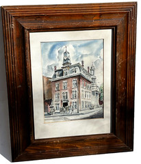 Thomas Malloy Watercolor Painting Trenton City Hall NJ New Jersey Framed