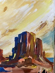 11×14 Original Monument Valley Acrylic Painting on Canvas | Signed Southwest Art