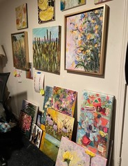 Mary Myers Original Abstract Expressionism 10×10 Colorful Tree Signed Fine Art