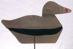 Unusual and Nice metal duck decoy. Has folding wings and good paint