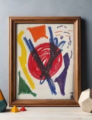 Original Murillo Painting | Heraldry | 8×10″ | Oil Stick on Board | Signed