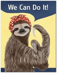We Can Do It Sloth by Paula Belle Flores Gallery Wrap Canvas Art (14 in x 11 in)