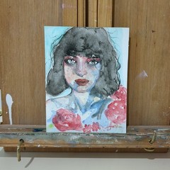 Original Watercolor Painting Portrait Study 6×8 by JJ
