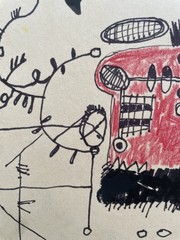 2 X Jean Michel Basquiat Original Painting Drawings Graffiti Street Art NYC F66