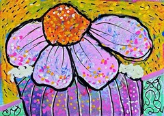 Abstract Floral Flower Painting Artwork, Colorful Floral Abstract Theme