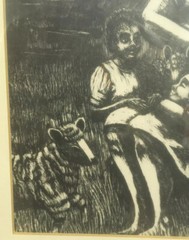 RARE Jesus w/ Children & Lambs Original Charcoal Hand Drawn Artwork Estate Find