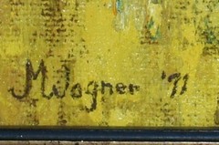 Vintage Original M WAGNER or J M WAGNER Oil Painting Signed Framed c 1971