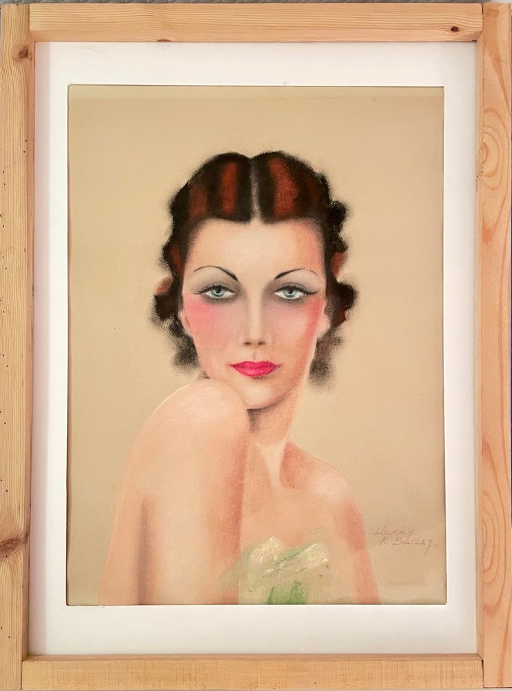 1930s ORIGINAL ILLUSTRATION ART FOR PERFUME AD 17″ X 21″ SIGNED HARRY K BAILEY