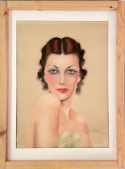 1930s ORIGINAL ILLUSTRATION ART FOR PERFUME AD 17″ X 21″ SIGNED HARRY K BAILEY