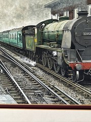 VINTAGE TRAIN PAINTING RAILROAD REALISTIC REALISM ILLUSTRATION ORIGINAL MARSHALL