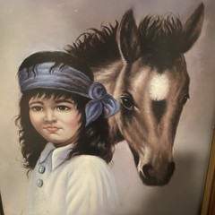 “Indian Girl/Horse ll” Artist Z Garcia Signed-Southwestern Art 24×20 See Photos