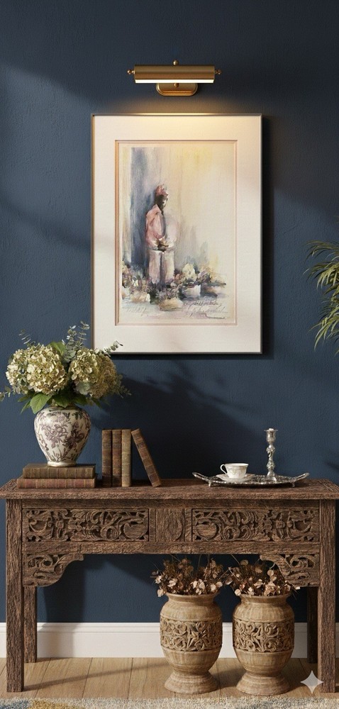 Gaye Sanders Fisher Signed Watercolor Print Charleston Flower Lady S C.