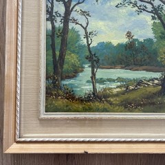 ALVIN G STUPE 1877-1974 Fox River Batavia Illinois Landscape Framed Original Art