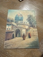 Vintage Original Oil Painting on Board Signed Middle Eastern / Orientalist Scene