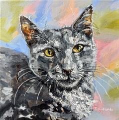 Pet custom portrait by photo Original art oil painting cat dog animal Signed