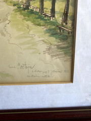 Watercolor Czech Republic Verso: Karel Silpoch Location Houses Antique Frame