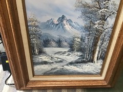 Mountain Wilderness”Original Oil on Canvas~Signed Antonio~Carved Wood Frame~OOAK