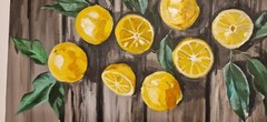 Original oil painting lemons kitchen artwork food fruits nature art 12×16″