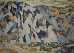 Ukrainian Soviet USSR Painting cubism postimpressionism Avant-garde horses rest