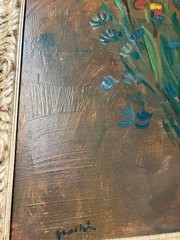 Dipinto originale floreale firmato Donadel – Olio su tela con cornice vintage do