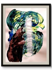 Brown Bear Drinking 11×14 Original Signed Paper Wall Art Painting Acrylic BACH