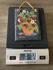 Vtg Sigrid Schmidt Signed Slate Hand-painted Strawberry Sign Wall Hanging 6”x4”
