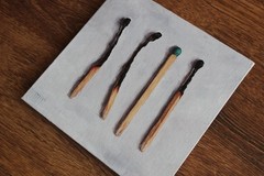 Original Oil Painting of Four Matches, Small Still Life Kitchen Art 6×6 inch