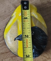 Painted Rock Black Crow Raven Bird Art Painting Gothic Emo Paperweight Garden 3″