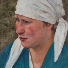 Wilhelm Schmurr Woman Portrait Mother Realism Signed Oil on Painting Board Circa 1900