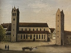 Painting view of the city church before the restoration Ravensburg probably 1840!
