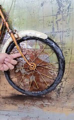 Metal Bike 3D Artwork Vintage Style Wall Mount for Garage or Home Decor Artwork