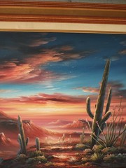 Original B. Duggan Southwest Desert Scape Oil On Canvas Painting Signed Large