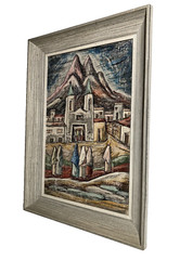 RAPHAEL MOISES MEXICO MODERNIST OLD MISSION MURAL STYLE MID CENTURY PAINTING