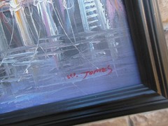 Vintage W. Jones Signed Oil Painting Harbor Boats Seascape Framed Art 23″ x 19″