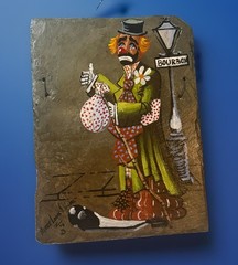 Vintage 1979 New Orleans Painted Slate Wall Art Artist Pierre Louis Laiche