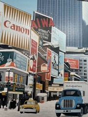 Original 1977 “TIMES SQUARE” NYC Oil/ Canvas Painting LISTED ARTIST D. Hayward