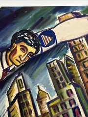 Antique Painting WW2 War Russia America WPA Sylvia Ludins Jewish Holocaust NYC