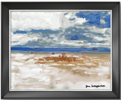 Expressionist Modern Art Signed Ocean Beach on 11×14 Canvas Acrylic Painting BAC