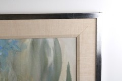 Georgia Artist Martha Nix Abstract „Iris Blue“ Acrylic Painting 1985