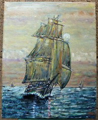 STARBOARD PORTSIDE LIGHTS new original 8×10 canvas oil painting signed Crowell